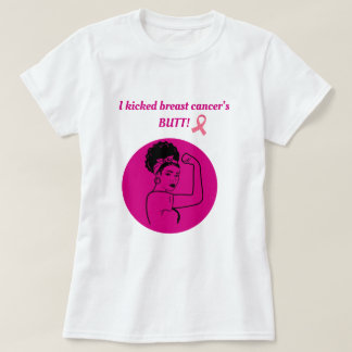 Breast Cancer Pink Kick Butt Woman T-Shirt