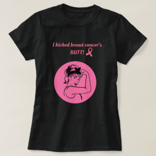 Breast Cancer Pink Kick Butt Woman T-Shirt