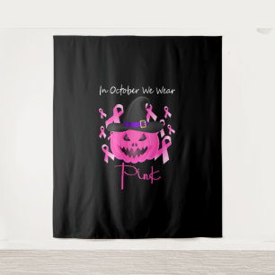 Breast Cancer Pink Pumpkin Halloween Tapestry