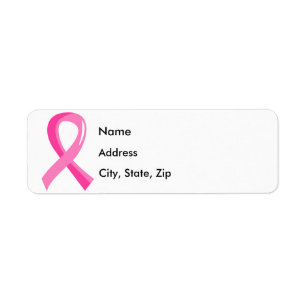 Breast Cancer Pink Ribbon 3 Return Address Label