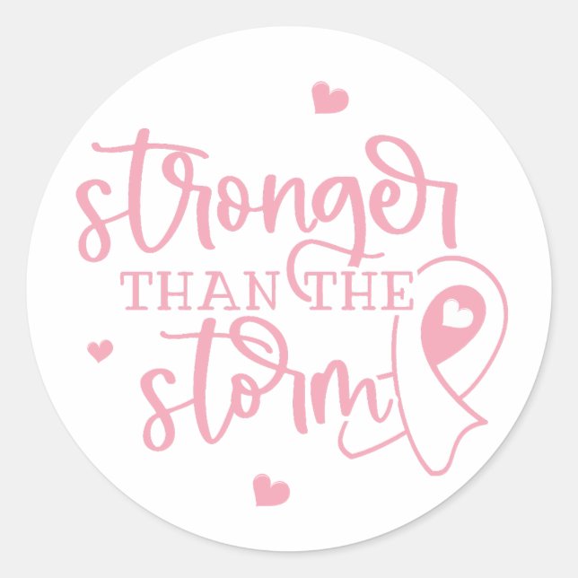 Breast Cancer Pink Ribbon Classic Round Sticker (Front)