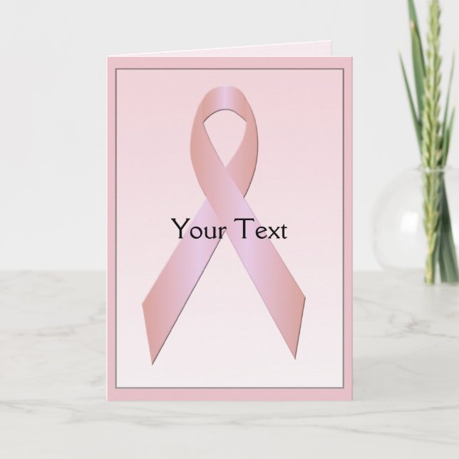 Breast Cancer Pink Ribbon Custom Card (Front)