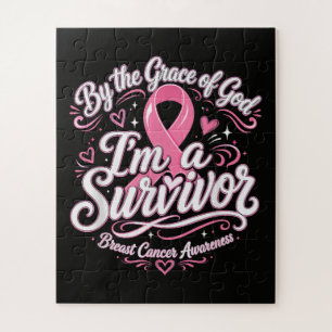Breast Cancer Pink Ribbon Faith Awareness Jigsaw Puzzle