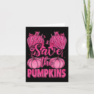 Breast Cancer Pink Ribbon Fall Season Save The Pum Card
