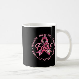 Breast Cancer Pink Ribbon Fight Believe Hope Stren Coffee Mug