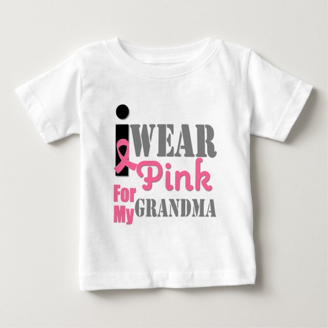 BREAST CANCER PINK RIBBON Grandma Baby T-Shirt (Front)