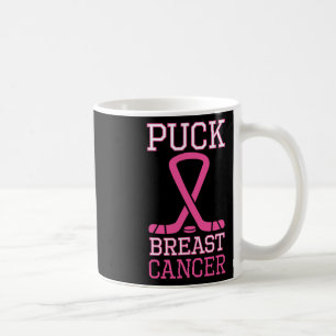 Breast Cancer Pink Ribbon Ice Hockey Cancer Day Coffee Mug