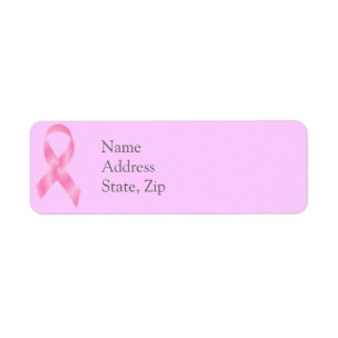 Breast Cancer Pink Ribbon labels