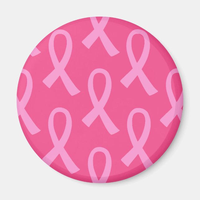Breast Cancer Pink Ribbon Pattern Magnet (Front)