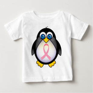 Breast Cancer Pink Ribbon Penguin Gift Baby T-Shirt
