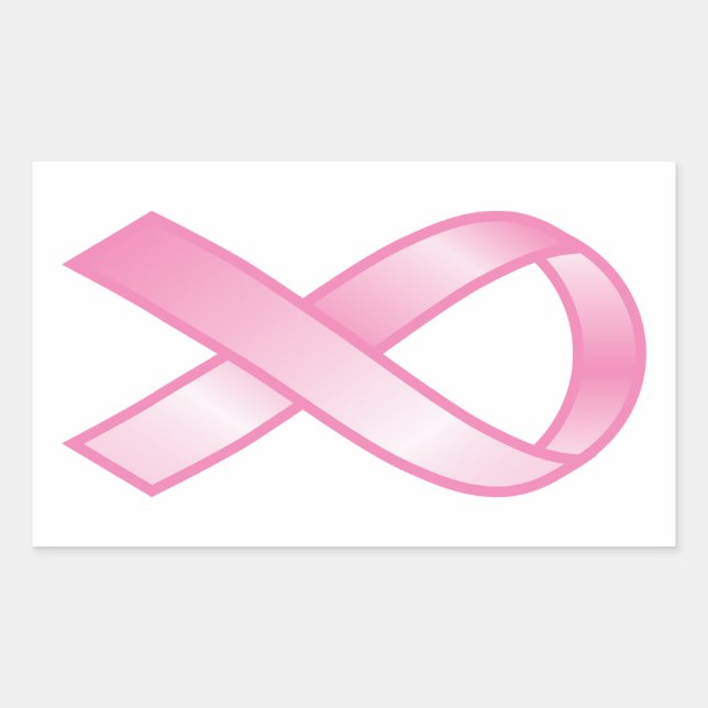 Breast Cancer Pink Ribbon Rectangular Sticker (Front)