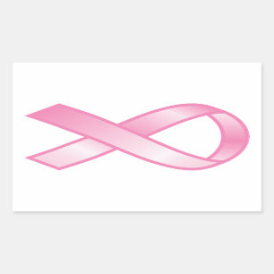 Breast Cancer Pink Ribbon Rectangular Sticker
