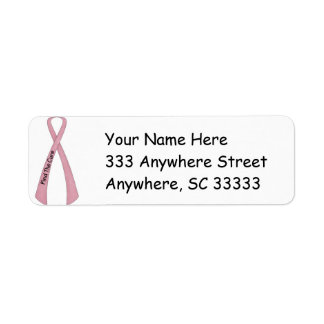 Breast cancer pink ribbon return address labels
