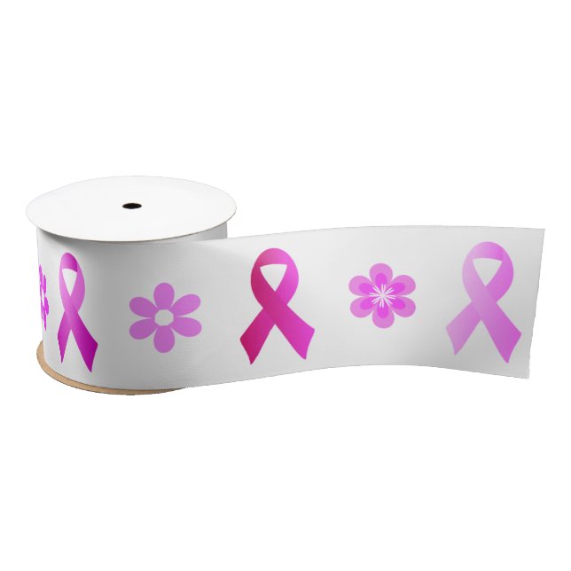 Breast Cancer Pink Ribbon Satin Ribbon (Spool)
