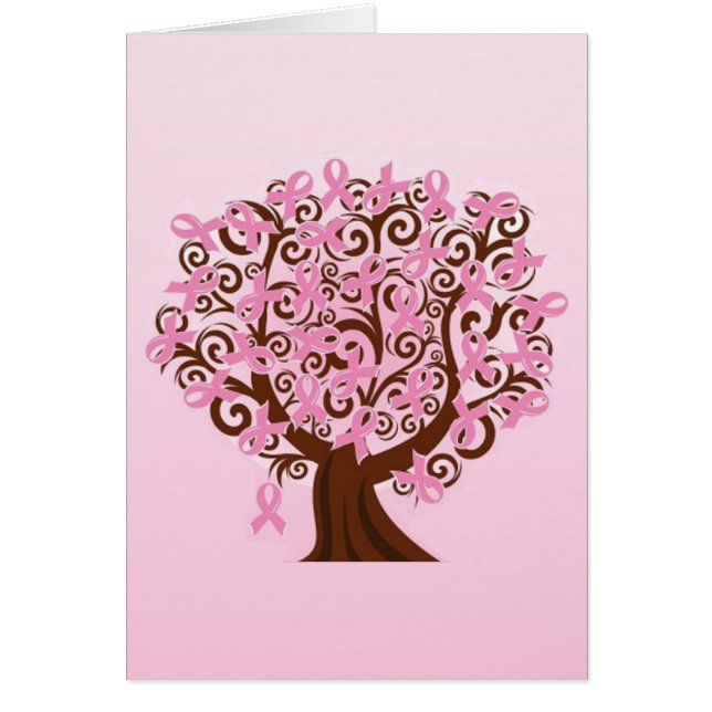 Breast Cancer Pink Ribbon Tree card (Front)