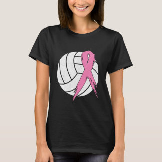 Breast Cancer Pink Ribbon Volleyball Awareness T-Shirt