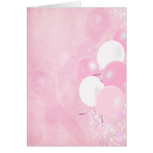 Breast Cancer Pink Ribbon with Balloons