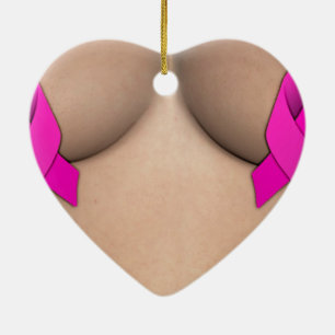 Breast Cancer Pink Ribbons Christmas Ornament