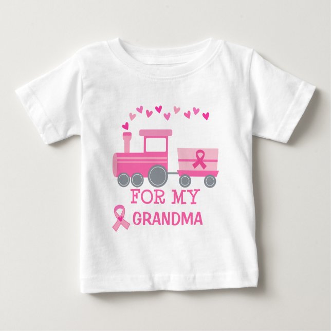 Breast Cancer Pink Train For My Grandma Tshirt (Front)