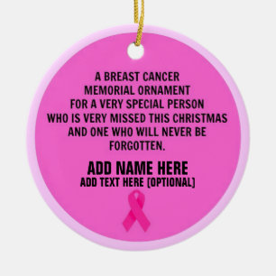 Breast Cancer Poem Memorial Ceramic Ornament