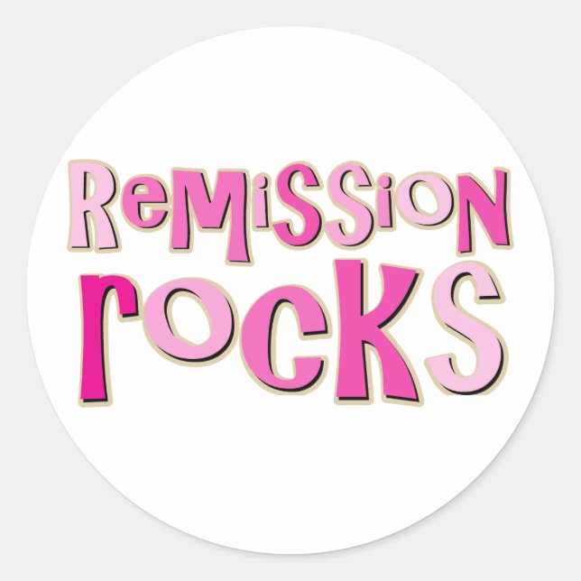 Breast Cancer Remission Rocks Classic Round Sticker (Front)