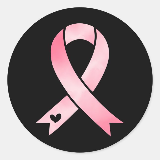 Breast Cancer Ribbon Awareness Classic Round Sticker (Front)