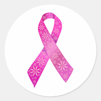 Breast Cancer Ribbon Classic Round Sticker