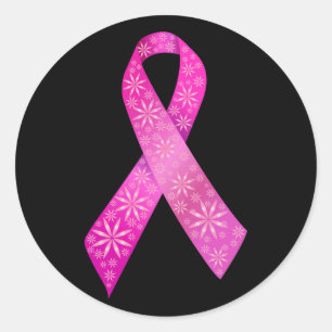 Breast Cancer Ribbon Classic Round Sticker