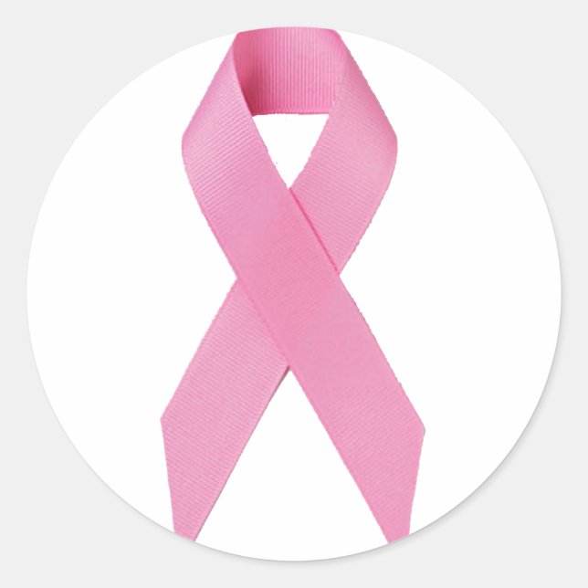 Breast Cancer Ribbon Classic Round Sticker (Front)
