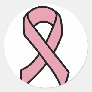 Breast Cancer Ribbon Classic Round Sticker