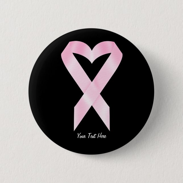 Breast Cancer Ribbon (customisable) 6 Cm Round Badge (Front)