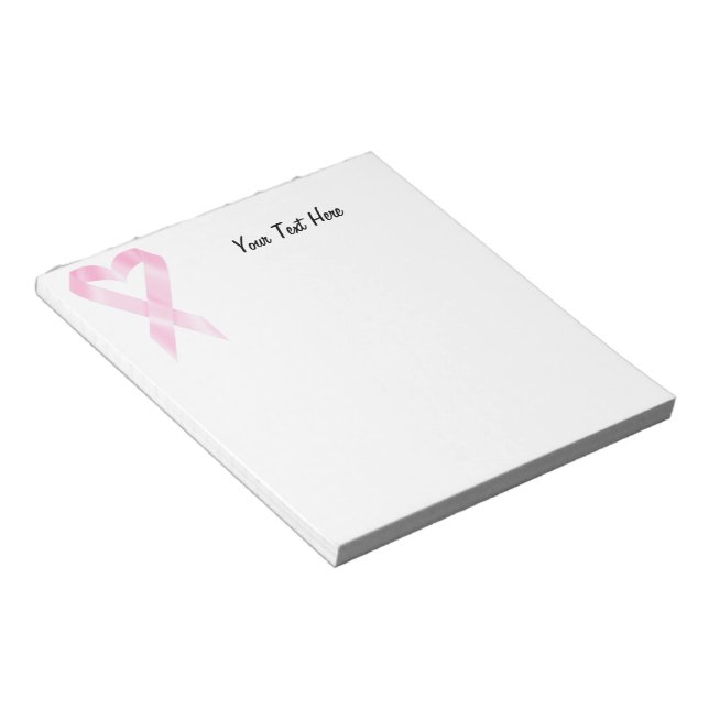 Breast Cancer Ribbon (customisable) Notepad (Angled)