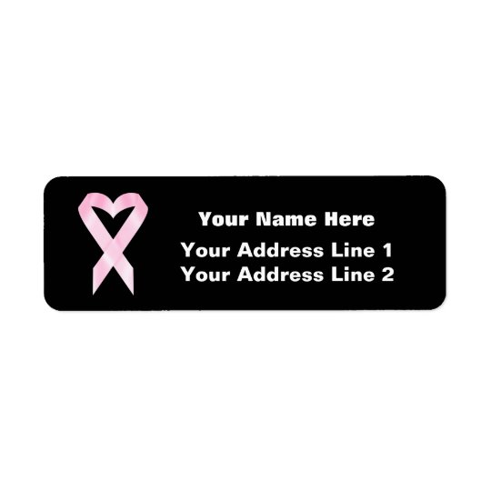 Breast Cancer Ribbon (customisable) Return Address Label