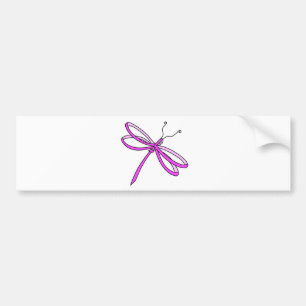 Breast Cancer Ribbon Dragonfly 1 Bumper Sticker