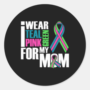 Breast Cancer Ribbon For Mum Cancer Awareness Classic Round Sticker