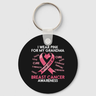 Breast Cancer Ribbon Pink Grandma Awareness Women Key Ring