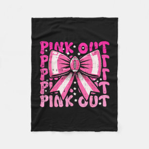 Breast cancer ribbon pink out awareness women fleece blanket