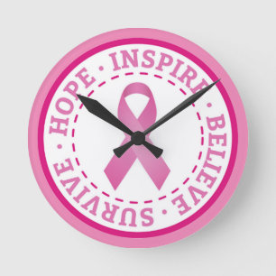 Breast Cancer Round Clock
