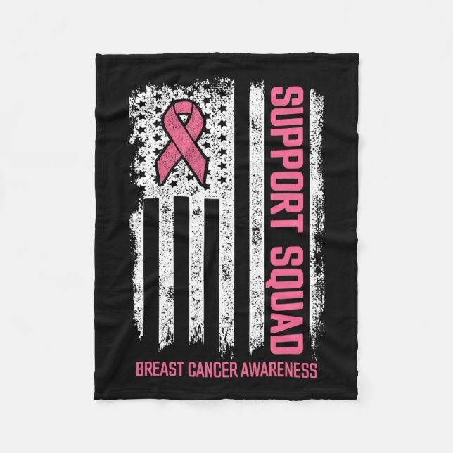 Breast Cancer Shirts Support Squad Breast Cancer A Fleece Blanket (Front)