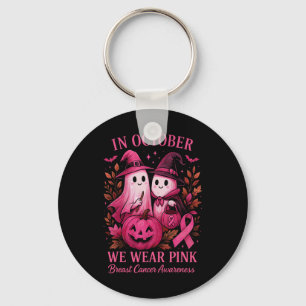 Breast Cancer Shirts Women Halloween In October We Key Ring