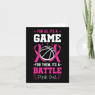 Breast Cancer Sketll Player Coach Pink Ribbon Awar Card