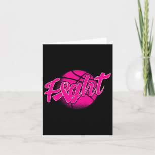 Breast Cancer Sketll Players Pink Ribbon Awareness Card