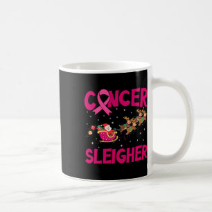 Breast Cancer Sleigher Christmas Santa Sleigh Rein Coffee Mug