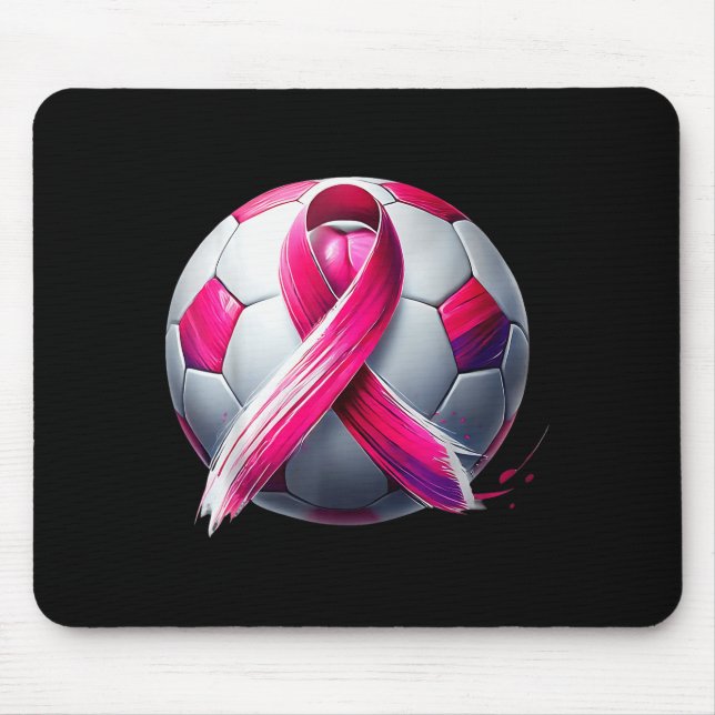 Breast Cancer Soccer Ball Nk Ribbon Kick For A  Mouse Pad (Front)