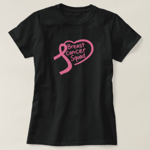 Breast Cancer Squad Pink Awareness Ribbon Heart T-Shirt