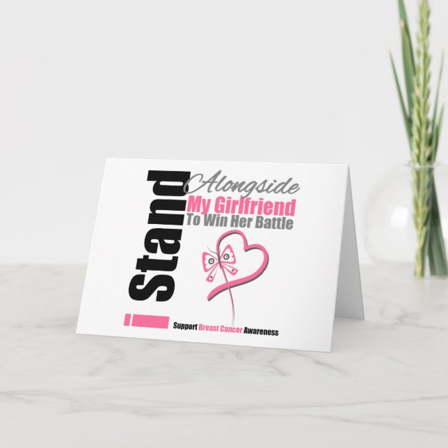 Breast Cancer Stand Alongside My Girlfriend Card (Front)
