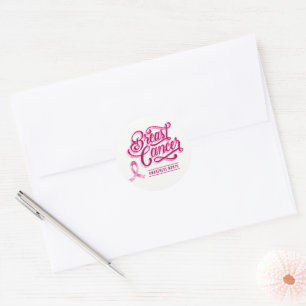Breast Cancer Stickers-Pink Ribbon Classic Round Sticker