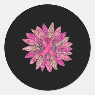 Breast Cancer Sunflower Breast Cancer Awareness Wa Classic Round Sticker
