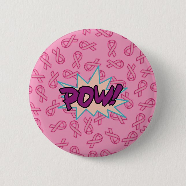 Breast Cancer Super Hero 6 Cm Round Badge (Front)