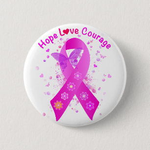 Breast Cancer Support 6 Cm Round Badge